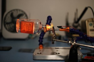 LED and bottle test setup