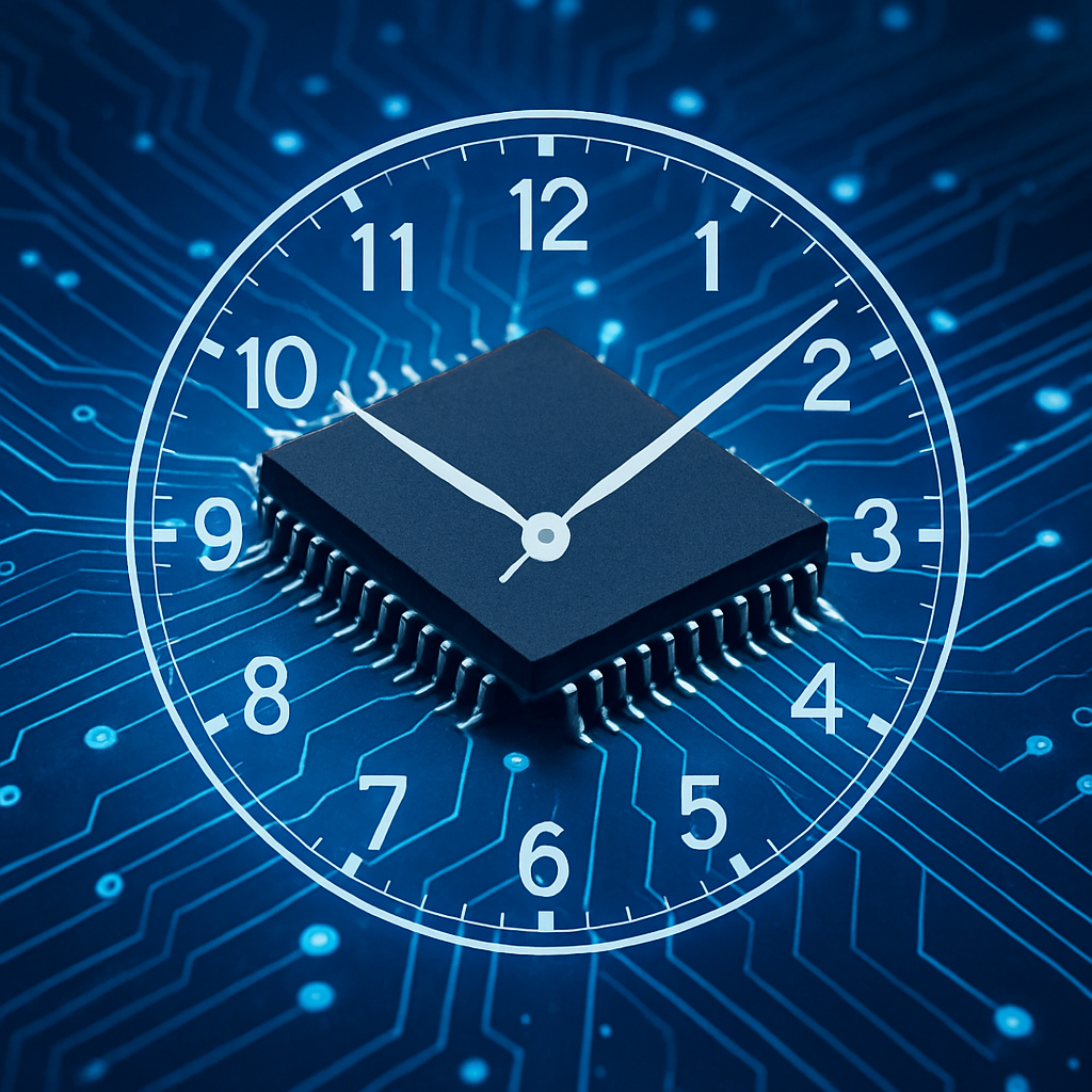 RTOS representation of microchip with clock overlay